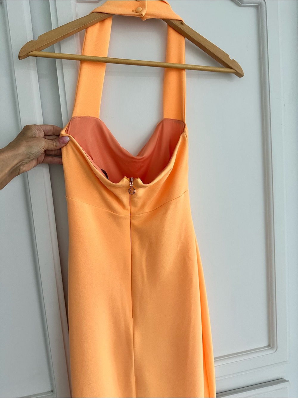 Nookie Peach-Orange Backless Halter Dress - Picture 4 of 8